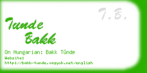 tunde bakk business card